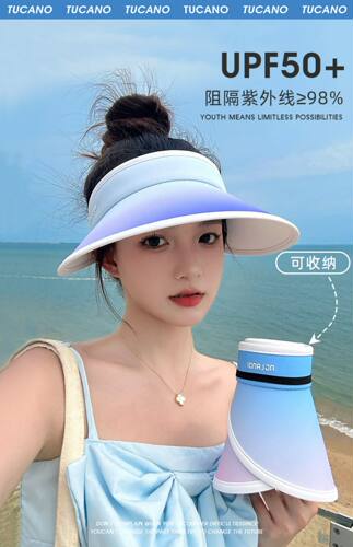 空顶遮阳帽出游休闲女春夏季大檐