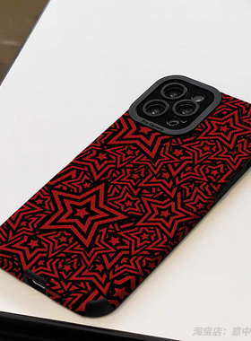 女神异闻录5红色五角星手机壳适用iphone16promax软vivo苹果17小米15红米k90华为mate80羊皮oppo一加ace6三星