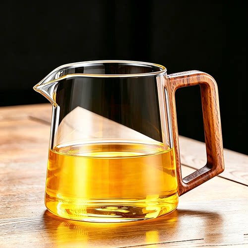 加厚耐高温玻璃公道杯茶水分离