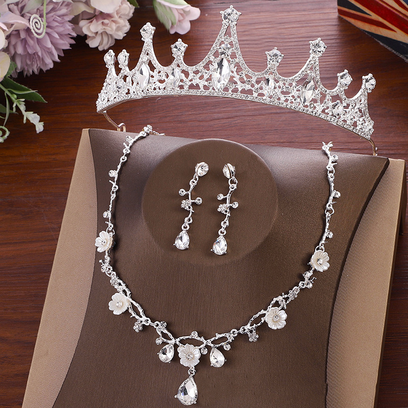 儿童演出发饰女童白色皇冠发箍