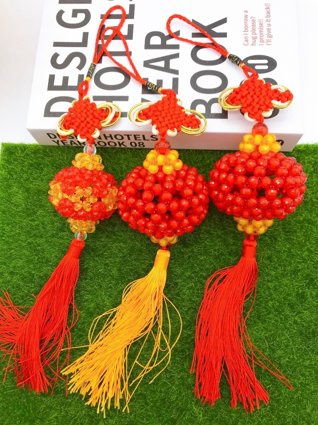 diy成品手工编织大红灯笼车载挂饰挂件中国结工艺品家居装饰品