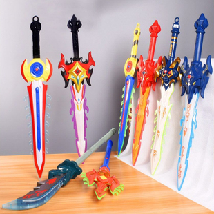 儿童超大号电动灯光音乐刀剑国潮武器超人圣剑动漫发光大宝剑玩具