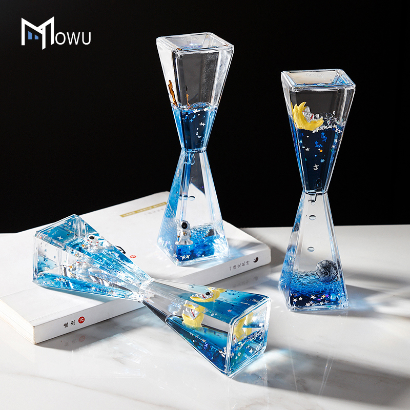 创意沙漏摆件宇航员液体流沙解压油漏儿童房桌面装饰品生日小礼物