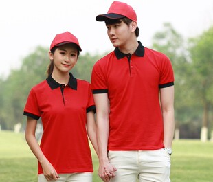 餐饮工作服T恤短袖烧烤店团体装修公司服务员男女服装polo衫定制