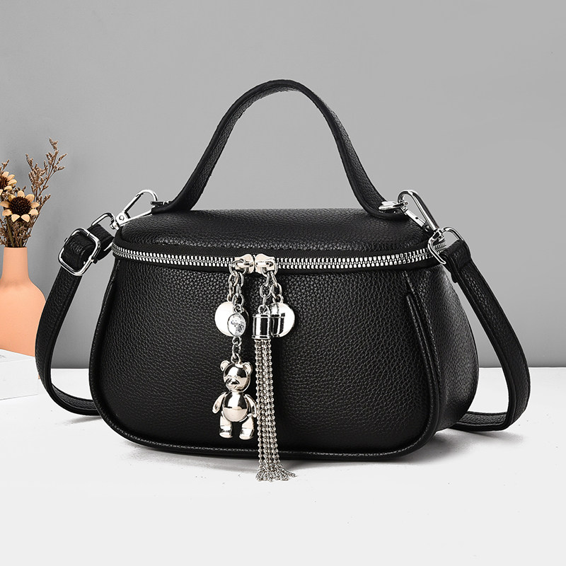 真皮手提小包包女包2026新款牛皮单肩包时尚流苏斜挎零钱包手机包