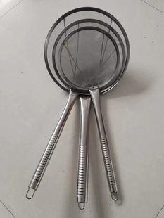 超密网不锈钢漏勺50目过滤网刚把油篦子细网笊篱豆浆果汁过滤筛