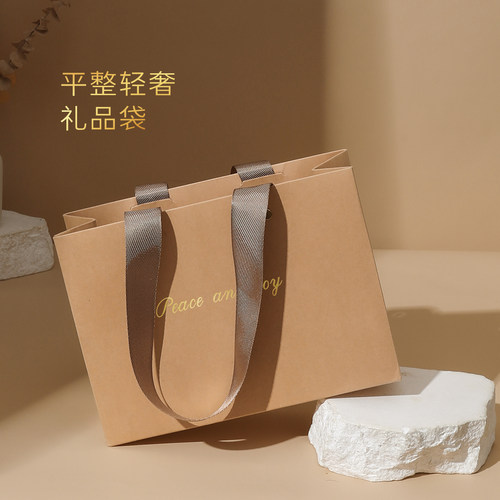 高级感复古牛皮纸手提袋定制服装店女装衣服袋子高档礼品袋购物袋