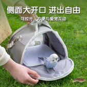 便携简约鹦鹉鸟笼外带包单件斜挎透气网面多孔玄风虎皮灰机手提包