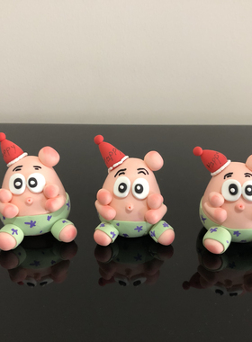 软萌派大星情绪稳定桌面小摆件可爱车载装饰用公仔玩偶树脂纯手工