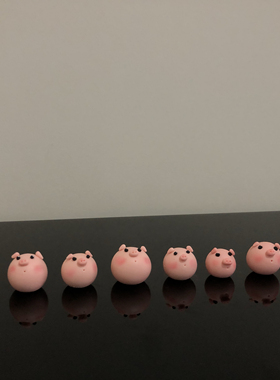 粉红小猪猪桌面摆件时尚简约可爱车载电脑屏幕公仔玩偶树脂纯手工