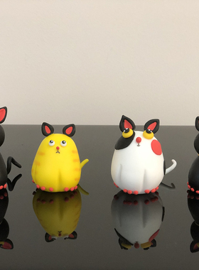 小猫咪个性桌面摆件可爱车载装饰用公仔玩偶树脂纯手工