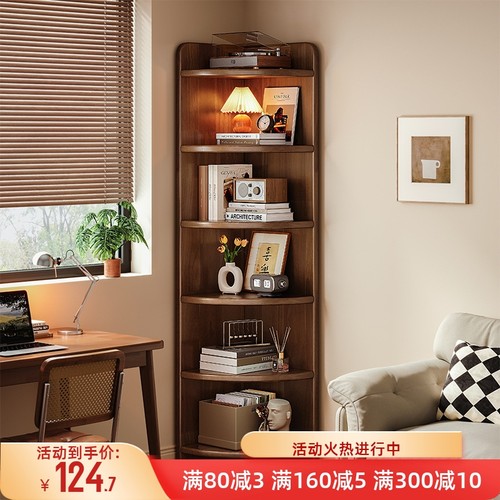 实木角柜转角置物架靠墙边三角窄