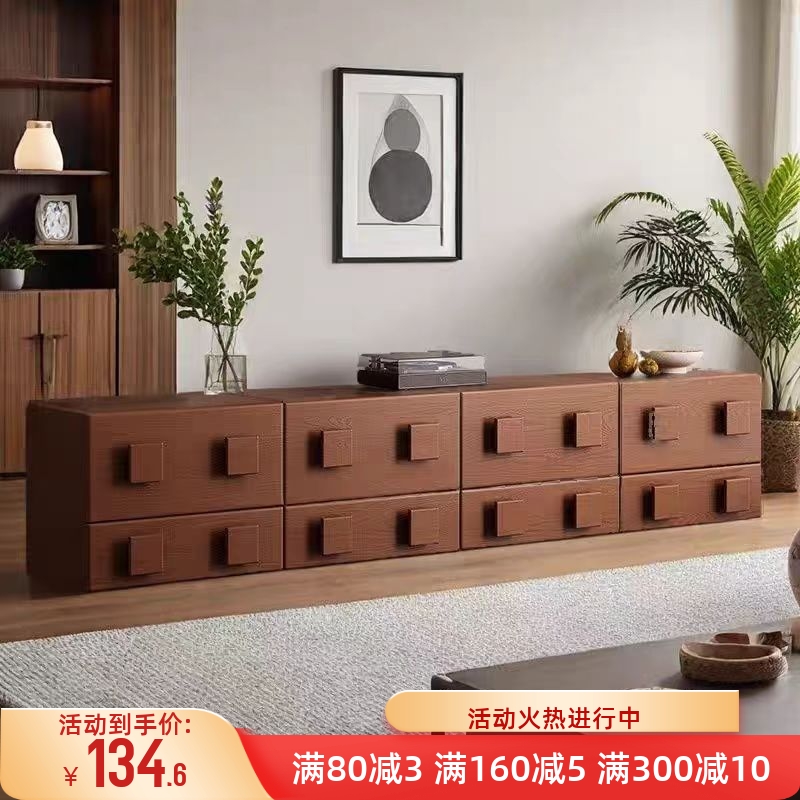 中古风复古卡门柜电视柜客厅组合