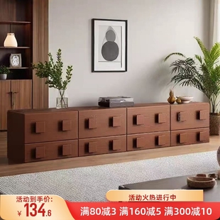 中古风复古卡门柜电视柜客厅组合斗柜现代简约储物柜床头柜多功能