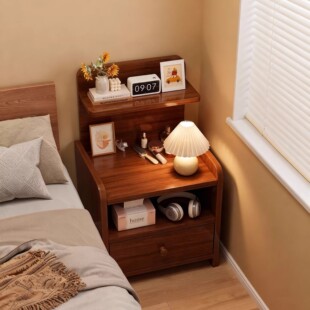 床头柜简约现代实木腿2026新款卧室家用储物柜小型简易床头置物架