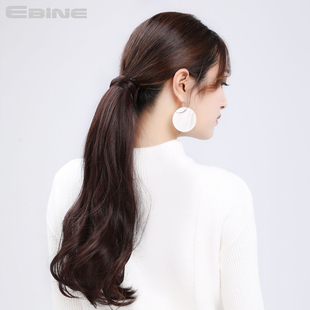 假发梨花卷马尾甜美 绑带式马尾辫子 微卷发中长款低马尾无痕自然