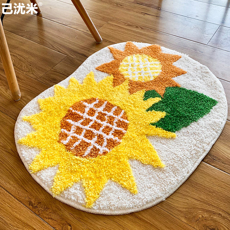 清仓家用卫生间地垫浴室吸水地毯脚垫防滑垫厕所向日葵垫子50*60,居家布艺,家用脚垫,淘宝优惠券,粉丝福利购,淘宝优惠卷