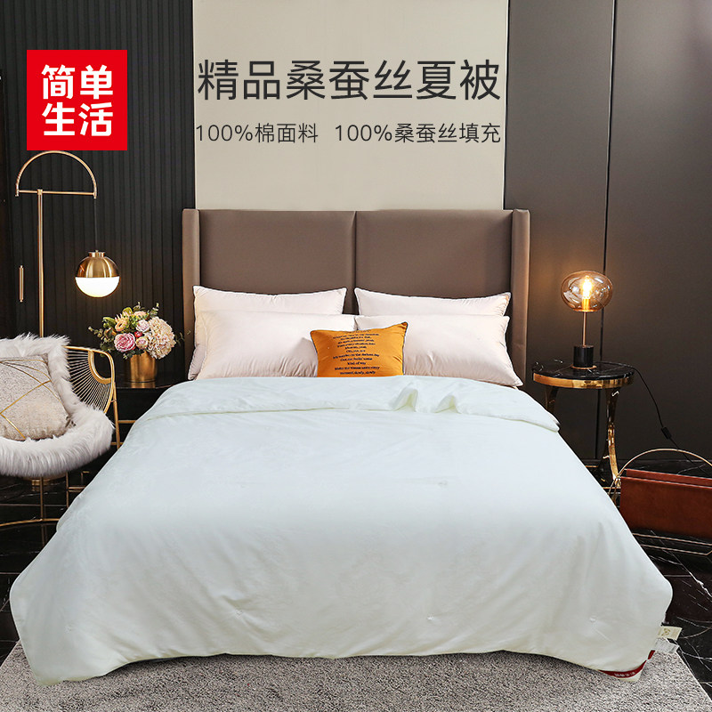 简单生活精品桑蚕丝夏被新品夏季薄被舒适透气空调被床上用品4047