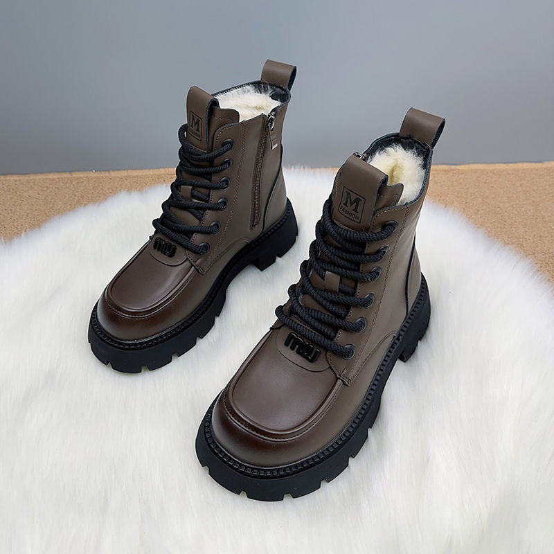 313233小码羊毛雪地靴冬加绒加厚马丁靴皮毛一体东北大棉鞋大码41