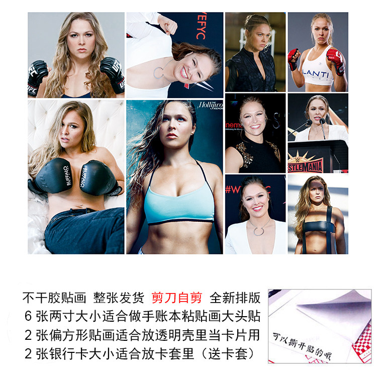 龙达鲁西贴纸贴画女神不干胶粘贴画隆达罗西本子贴