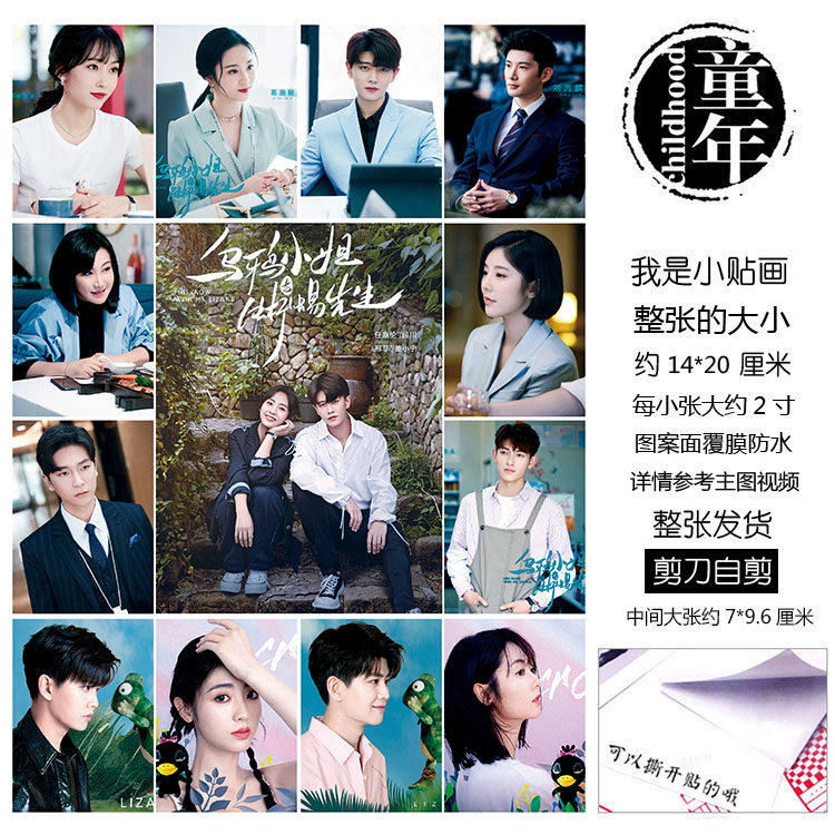 乌鸦小姐与蜥蜴先生贴纸贴画不干胶粘贴画顾川姜小宁任嘉伦邢菲