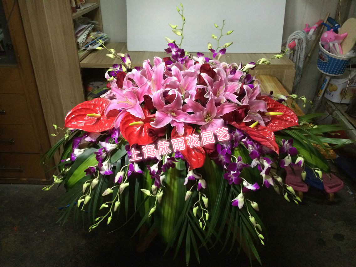 讲台花  签到台花  桌花  会议桌花 上海鲜花速递 会展鲜花台花