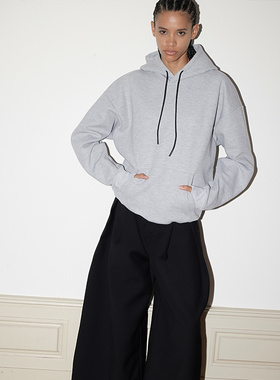 FSG两色基础款boxy版型廓形连帽华夫格卫衣