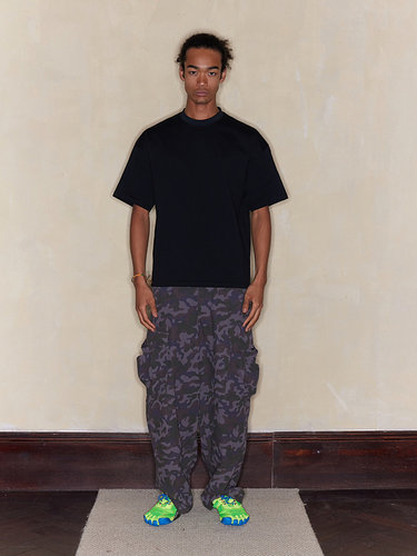 打褶两穿束口工装伞兵裤