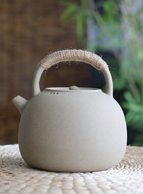 景德镇陶壶煮茶壶烧水壶 陶瓷家用养生提梁壶 明火炭炉电陶炉可用