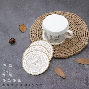 一次性吸水纸杯垫杯盖现货 酒店宾馆民宿理发店酒吧KTV可定制