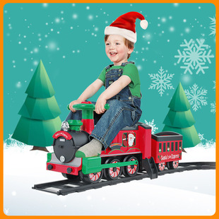 美国rollplay如雷儿童电动小火车可坐人1-3岁轨道玩具车圣诞礼物