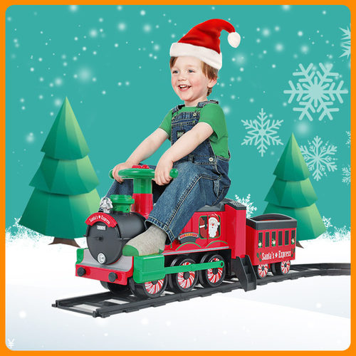 美国电动可坐人轨道礼物小火车