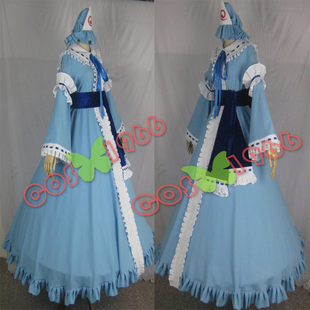 定制 东方project cos 东方永夜抄 动漫服装 西行寺 幽幽子cos服