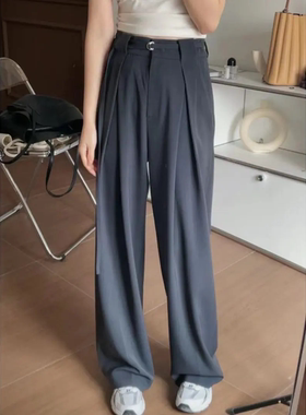 【Niche Young】高段位阔腿纯色 西装休闲裤  HD30005