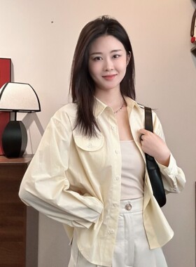 【Niche Young】怎知气质长袖休闲百搭翻领春季设计感衬衫CX20042