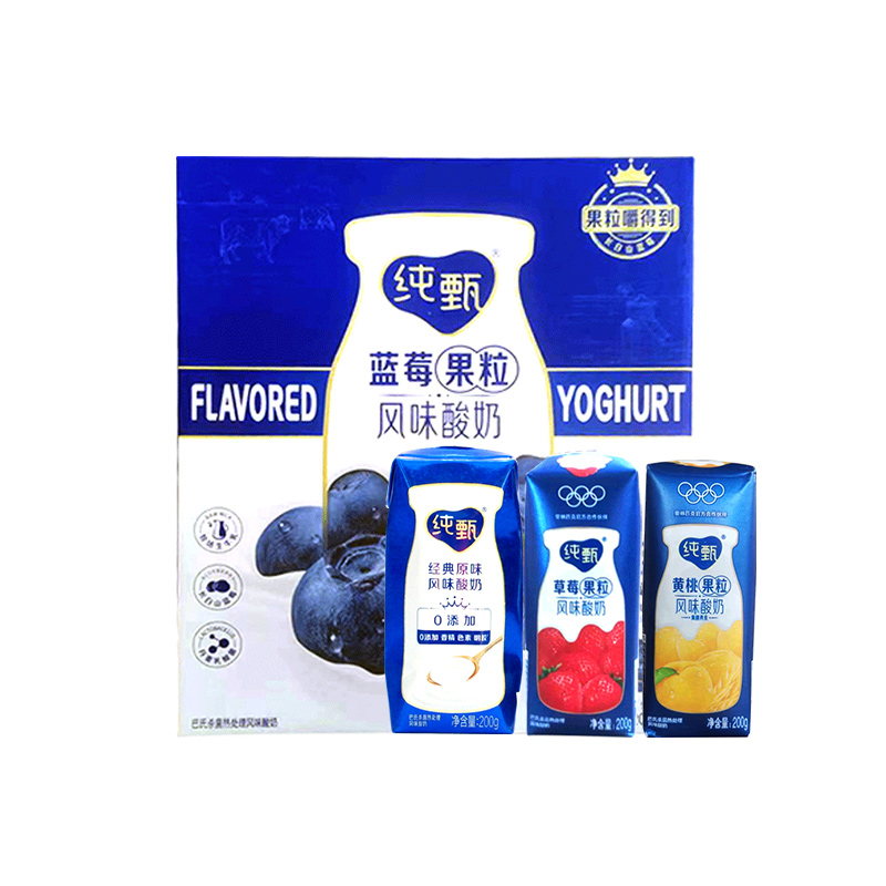 6月产蒙牛纯甄黄桃燕麦酸奶200g*10盒整箱学生儿童营养早餐酸牛奶