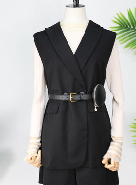 清仓捡漏~专柜撤柜【可系】C211044A西服马甲女春秋腰带收腰背心