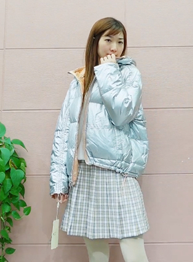 冬季新款清仓捡漏~专柜撤柜【可系】97726冬季亮面双面穿短羽绒服