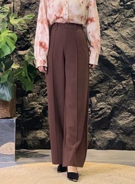 【可系】241205春秋通勤正装西裤女高腰休闲直筒裤阔腿长裤