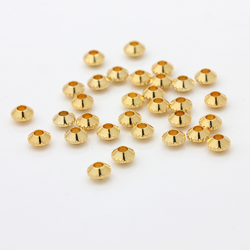 18k包金镀真金飞碟珠隔珠散珠