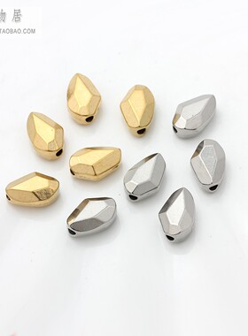 钛钢镀18K金钻石切面珠子不掉色