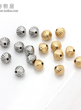 钛钢不锈钢18K金菱形珠子不掉色
