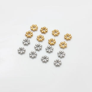 不锈钢钛钢雪花隔片18K金小隔珠串珠制作手链项链材料散珠diy配件