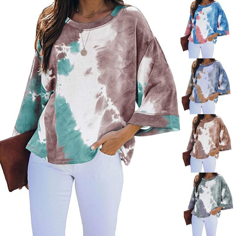 Women's long sleeved loose printed T-shirt女长袖宽松印花T恤
