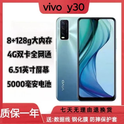 vivo Y30 4G全网通128G大内存大电池学生工作老人智能2手手机