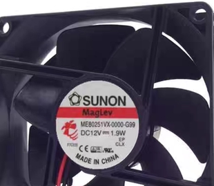 SUNON 电源主机壳散热风 ME80251VX G99 1.9W 8CM 12V 0000 8025