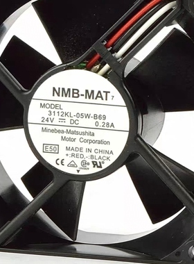 3112KL-05W-B69/B60原装NMB-MAT 24V0.28A静音镗床变频器散热风扇