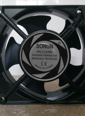 全新SONUN 12038 交流220V P/N2123HBL 120mm 超声波散热风扇