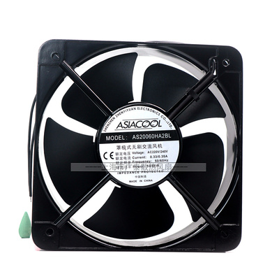 ASIACOOL AS20060HA2BL 220V机柜配电箱电焊机纯铜电机散热风扇