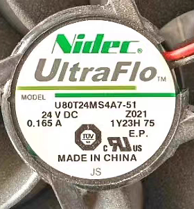 原装NIDEC正品24V 0.165A 变频器8CM厘米8025风扇U80T24MS4A7-51